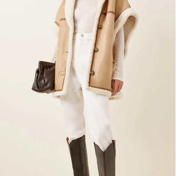 Isabel Marant Étoile Adelia Oversized Shearling Vest *NEW*